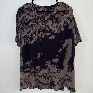 Affliction Black and Brown Tie-Dye Short Sleeve Tee